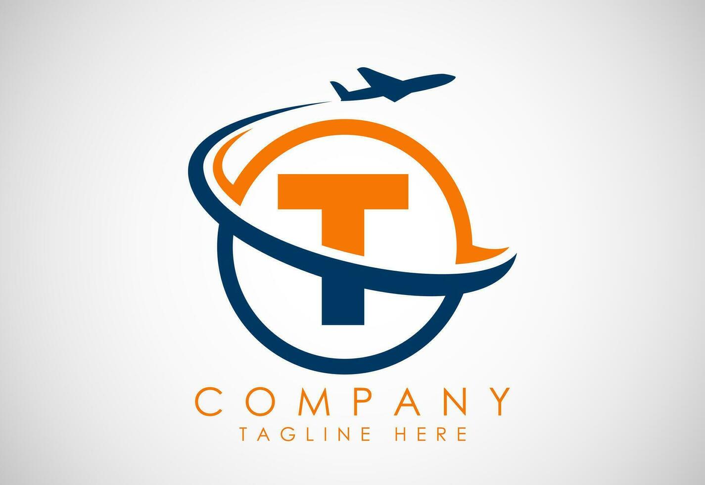 Initial alphabet T with aeroplane. Travel icons. Aviation logo sign, Flying symbol. Flight icon vector