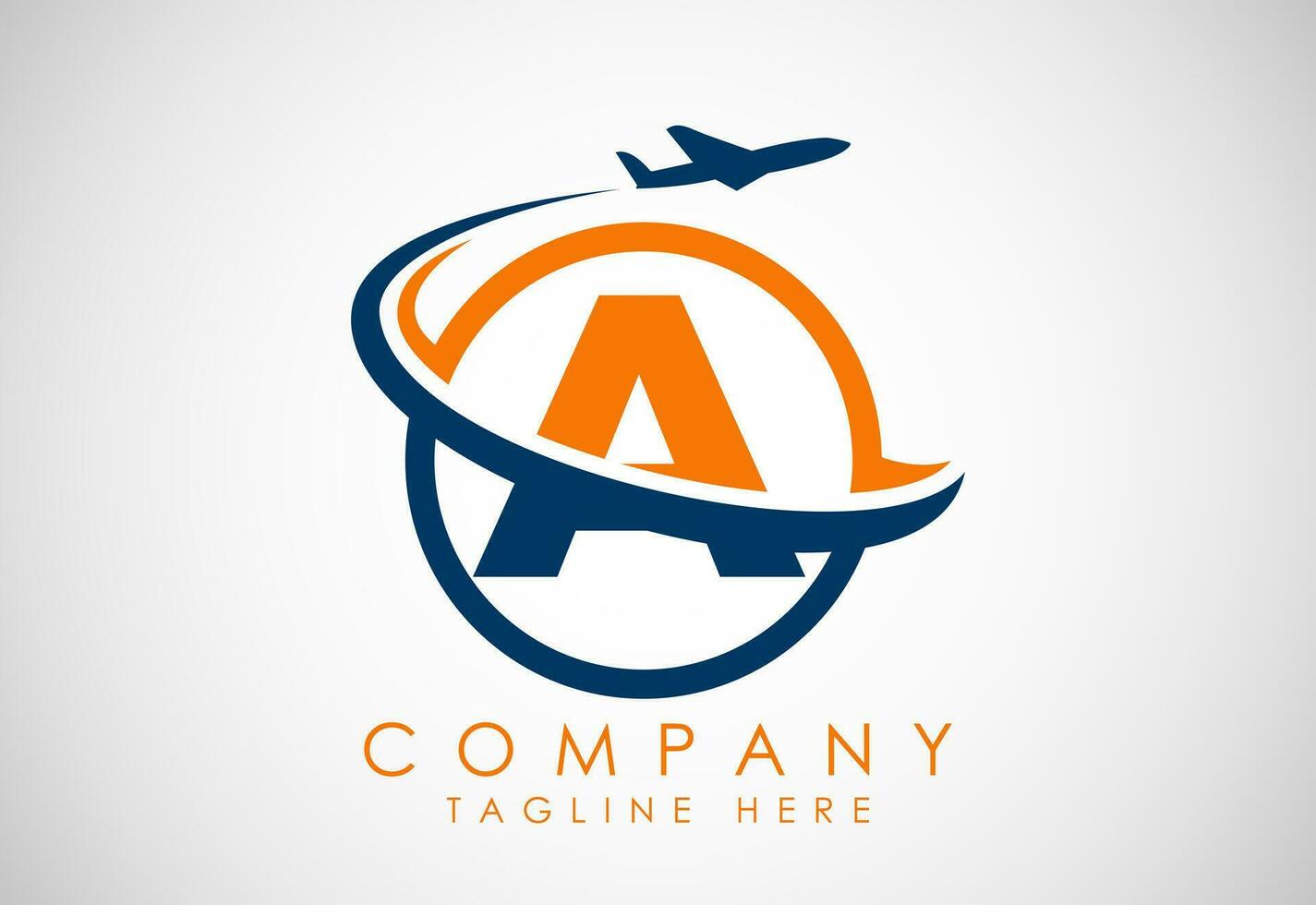 Initial alphabet A with aeroplane. Travel icons. Aviation logo sign, Flying symbol. Flight icon vector