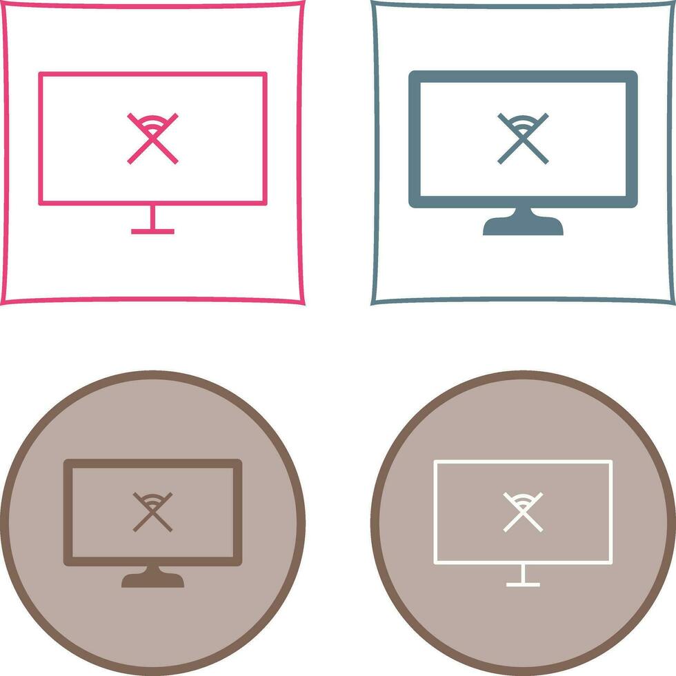 Unique Disconnected Network Vector Icon