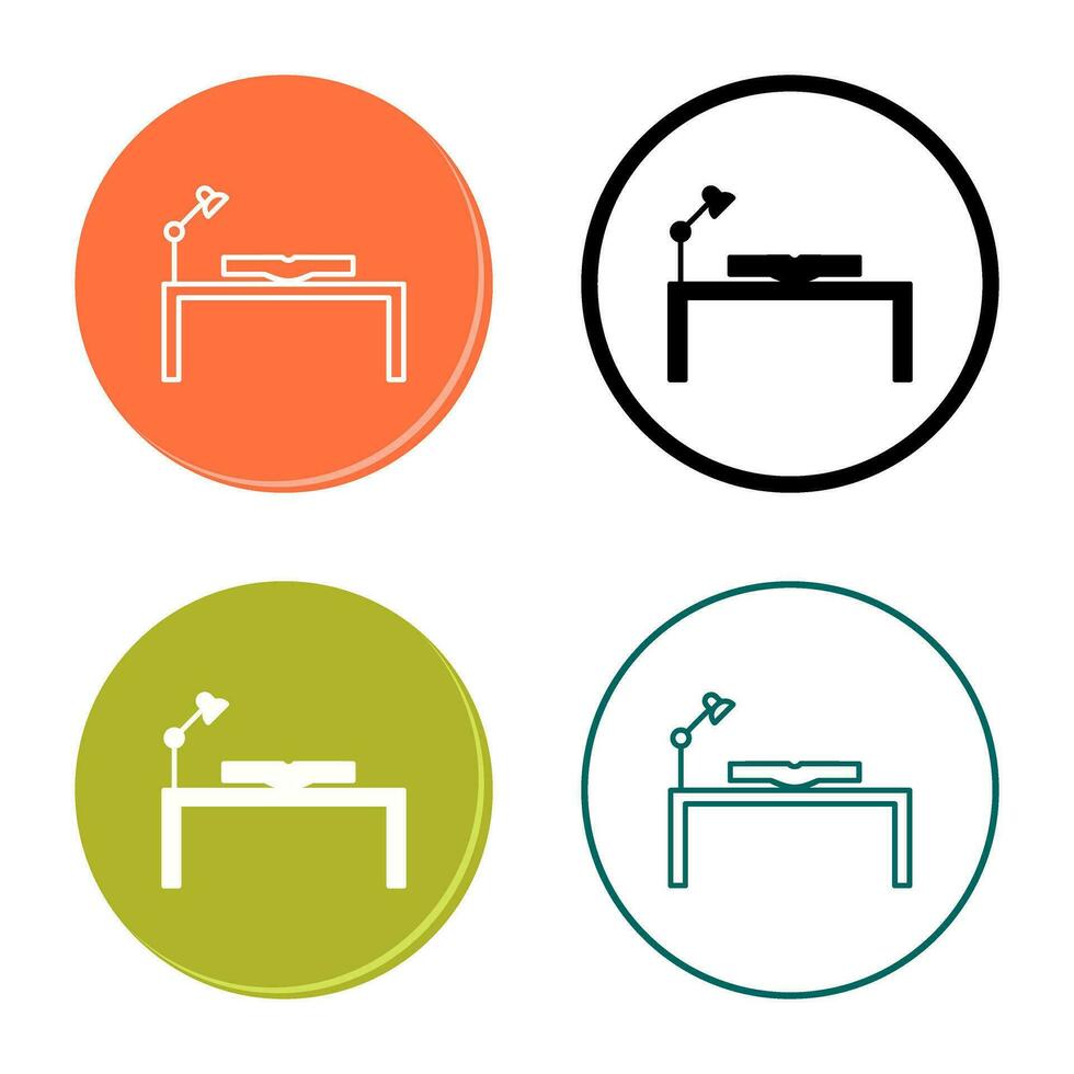 Unique Study Desk Vector Icon