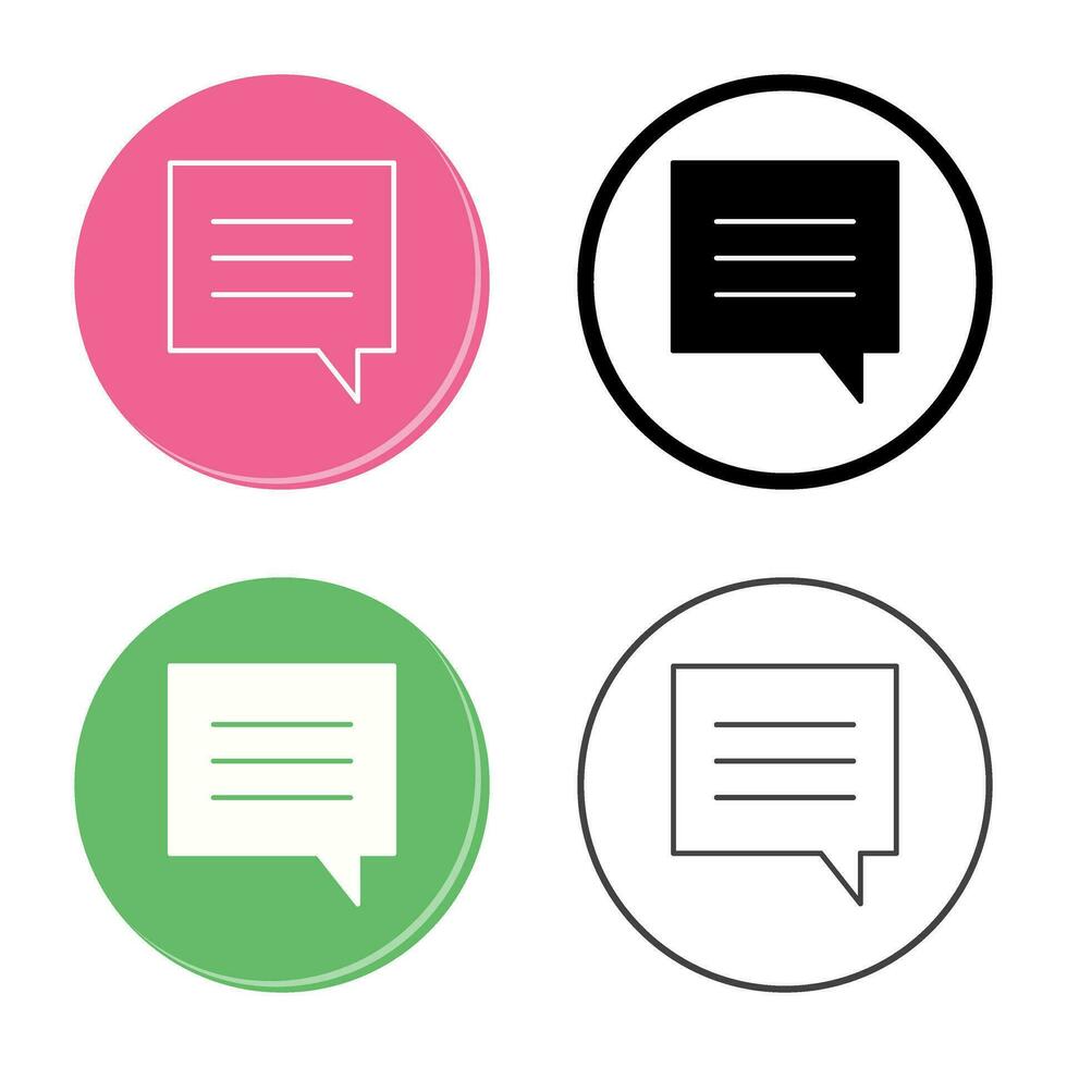Unique Single Chat Bubble Vector Icon