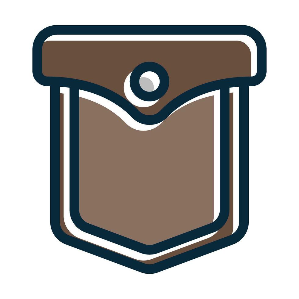 Pocket Vector Thick Line Filled Dark Colors