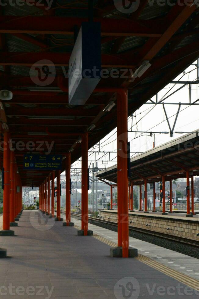 Commuter Line or electric train in Jakarta, Indonesia photo