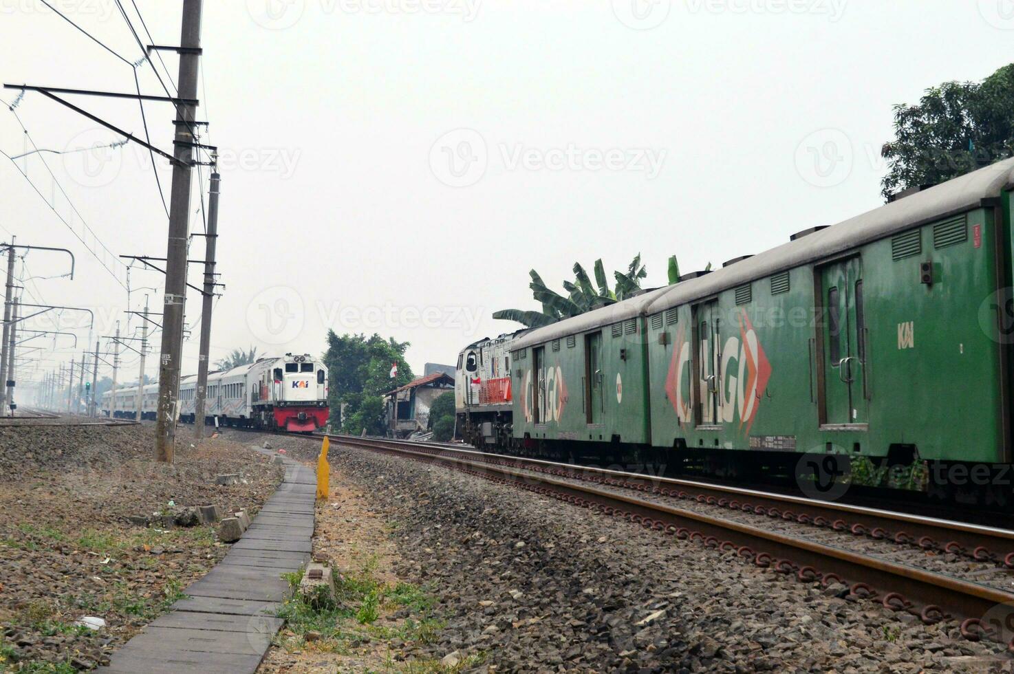Commuter Line or electric train in Jakarta, Indonesia photo