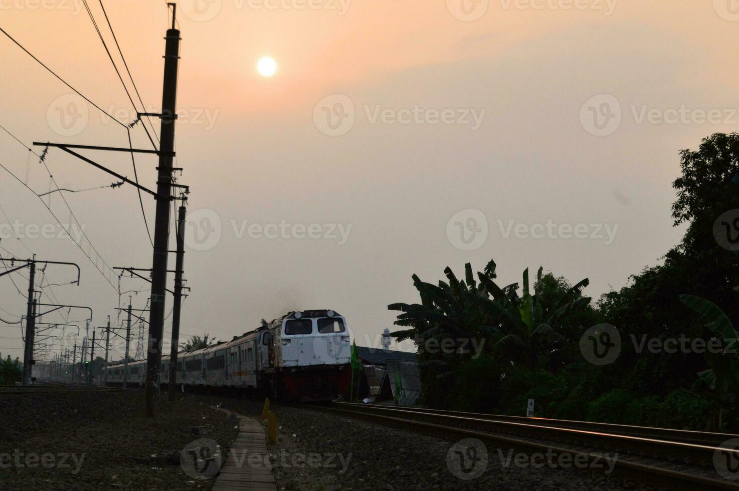 Commuter Line or electric train in Jakarta, Indonesia photo
