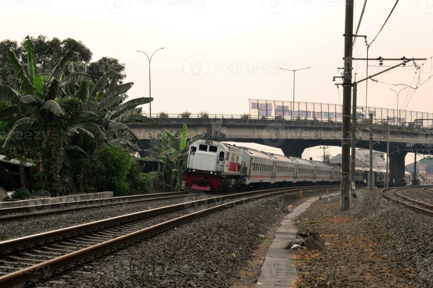 Commuter Line or electric train in Jakarta, Indonesia photo