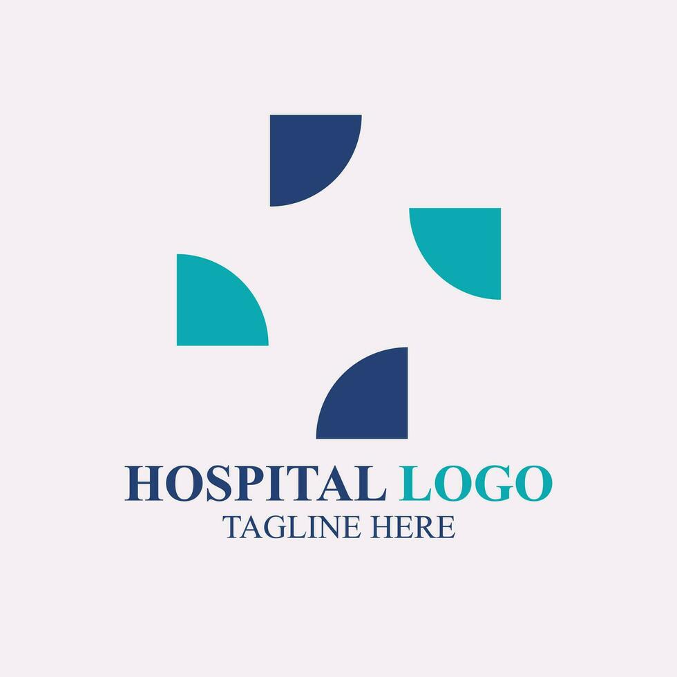 Simple hospital logo design service vector