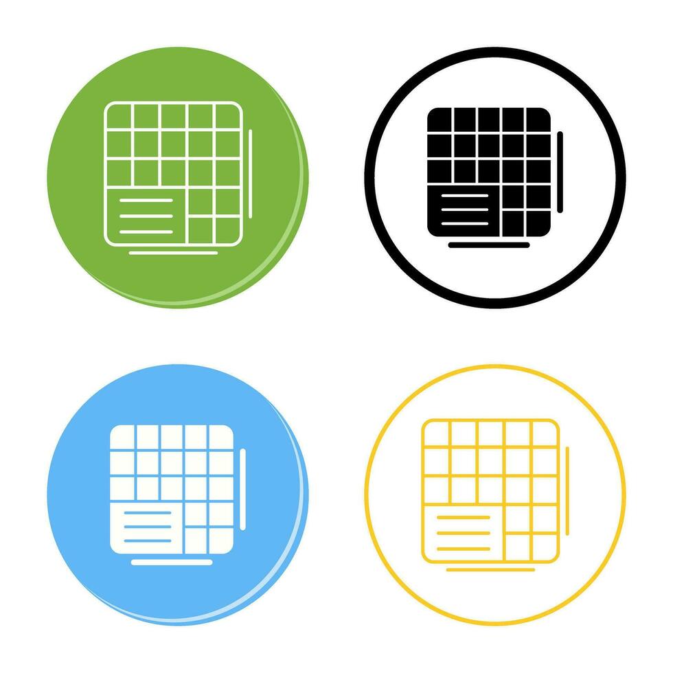 Table Data Vector Icon