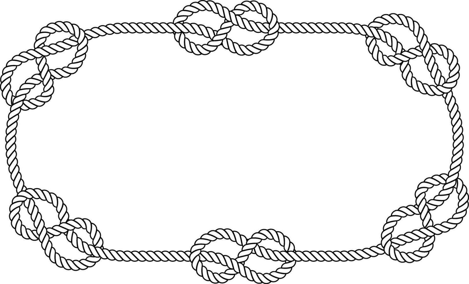 rectangular rope woven frame with copy space vector