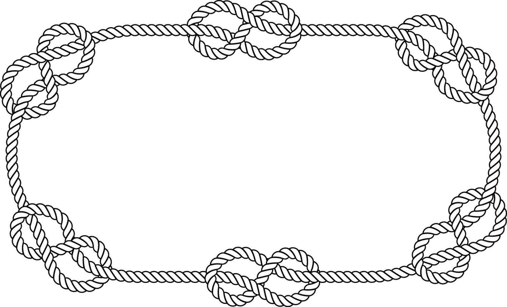 rectangular rope woven frame with copy space vector