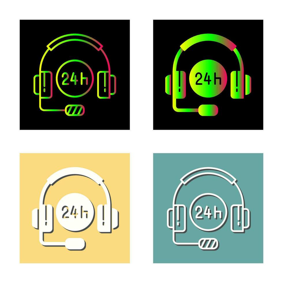 24 Hours Support Vector Icon