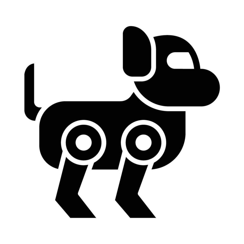 Robot Dog Vector Glyph Icon For Personal And Commercial Use.