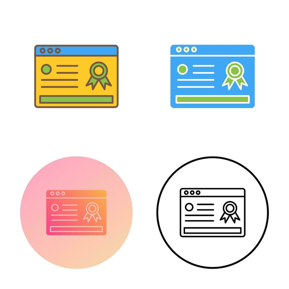 Online Certificate Vector Icon