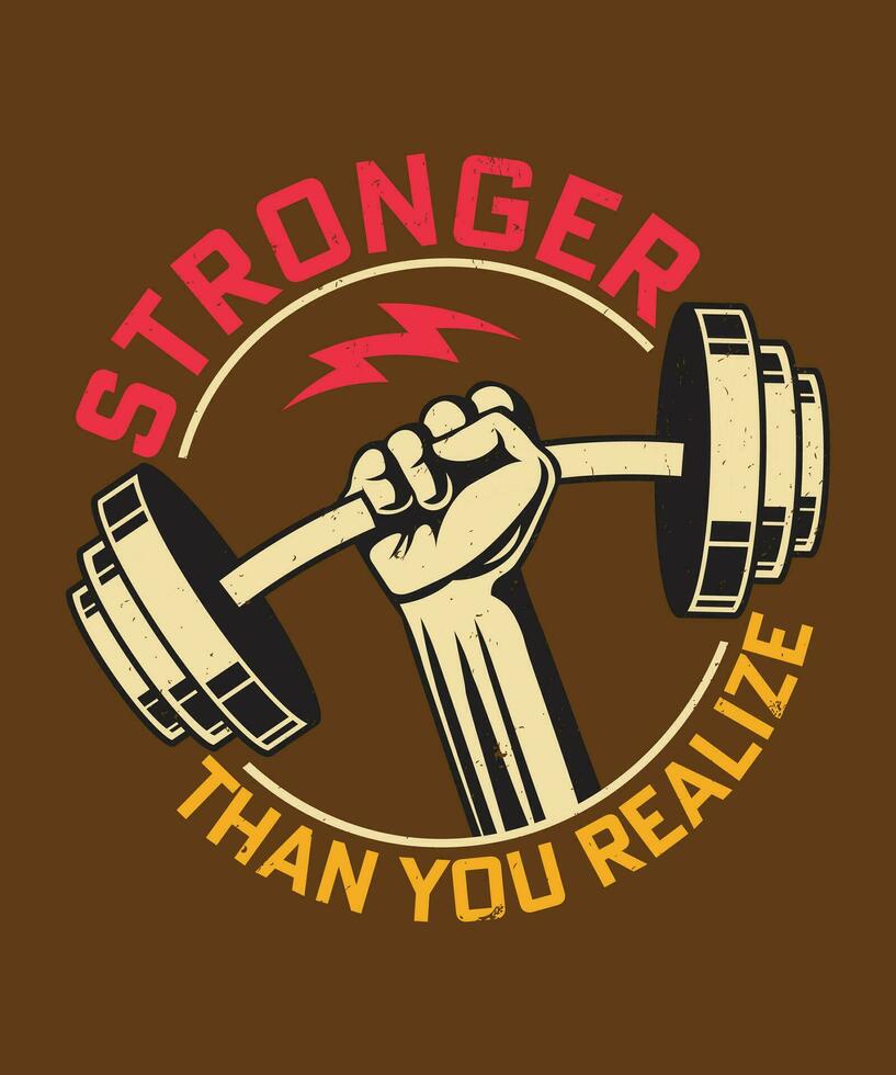Stronger than you realize vector and typography design