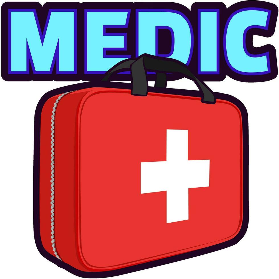 medic bag cartoon emote vector