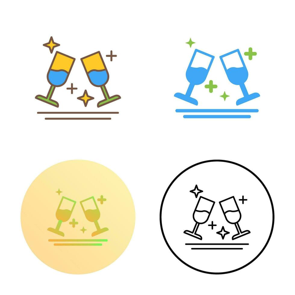 Two Glasses Romantic Vector Icon