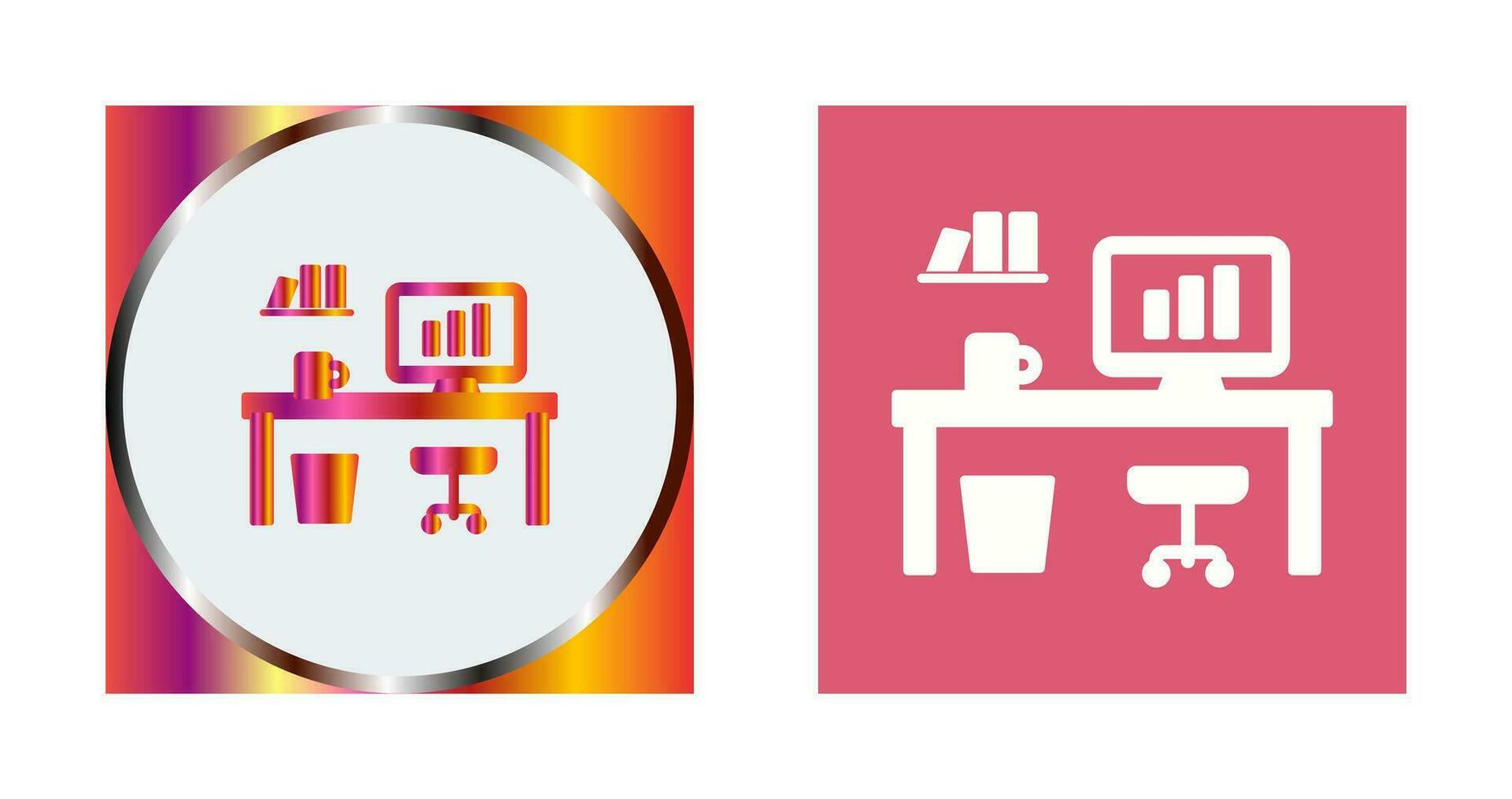 Office Desk Vector Icon