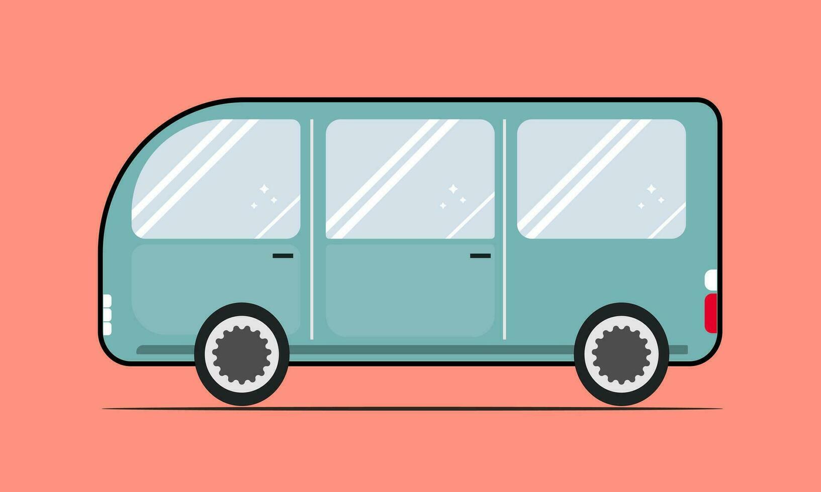 Electric-powered future mini bus vector