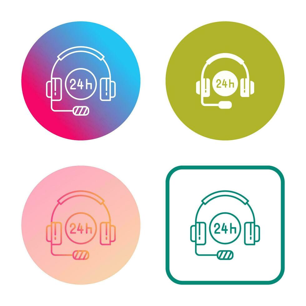 24 Hours Support Vector Icon