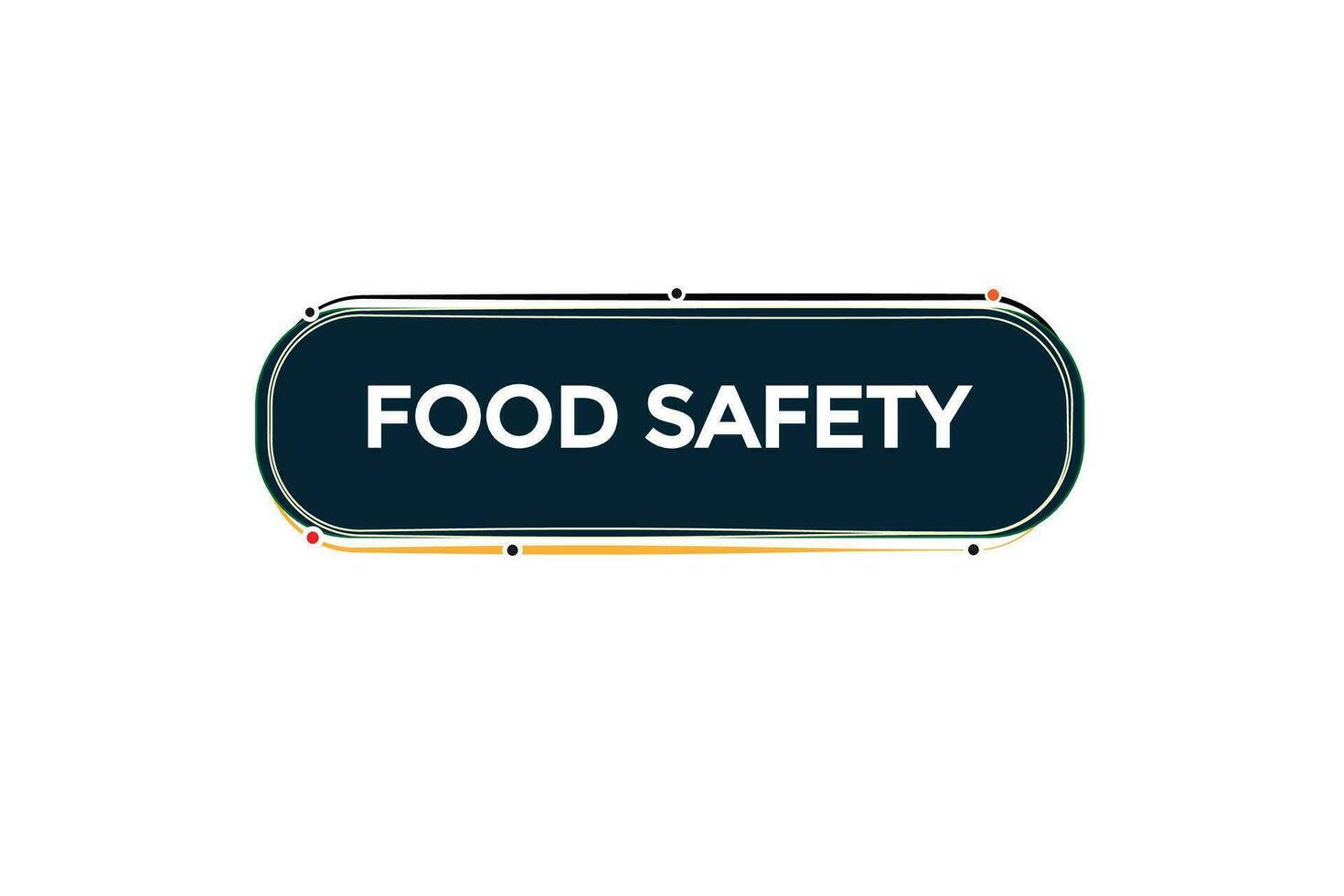 nuevo comida la seguridad sitio web, hacer clic botón, nivel, firmar, discurso, burbuja bandera, vector