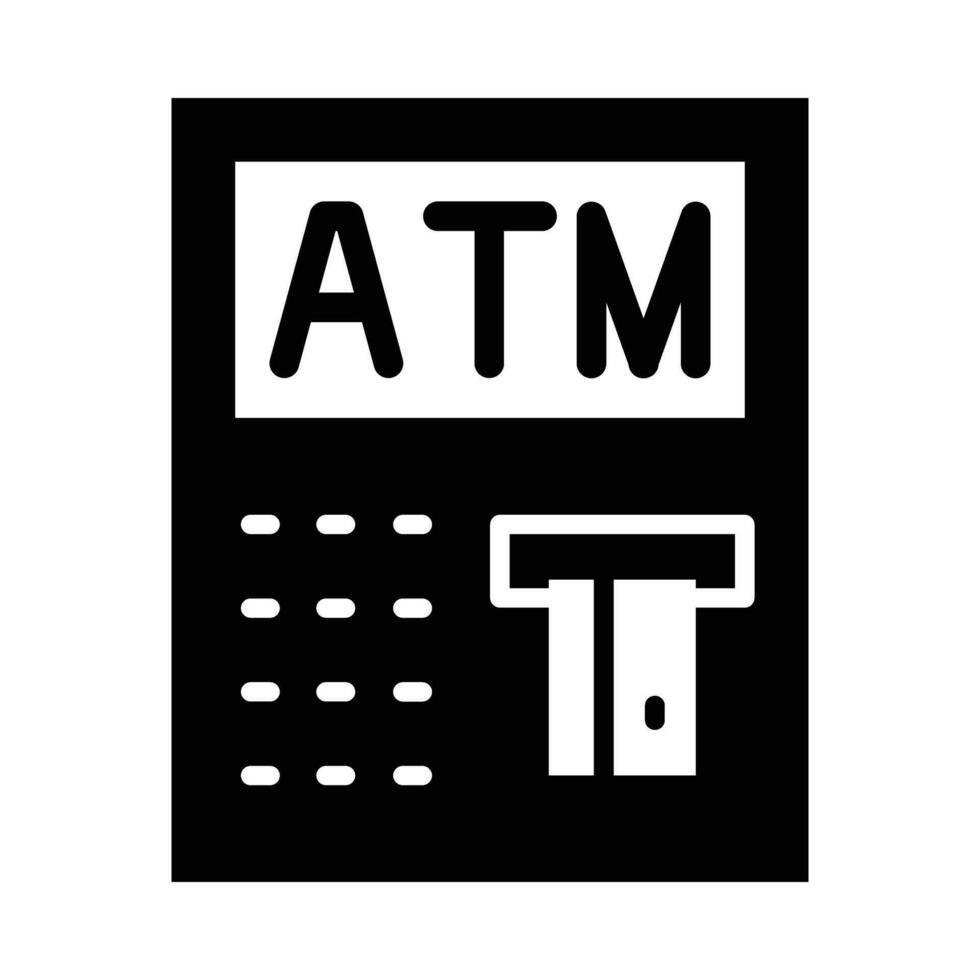 ATM Machine Vector Glyph Icon For Personal And Commercial Use.