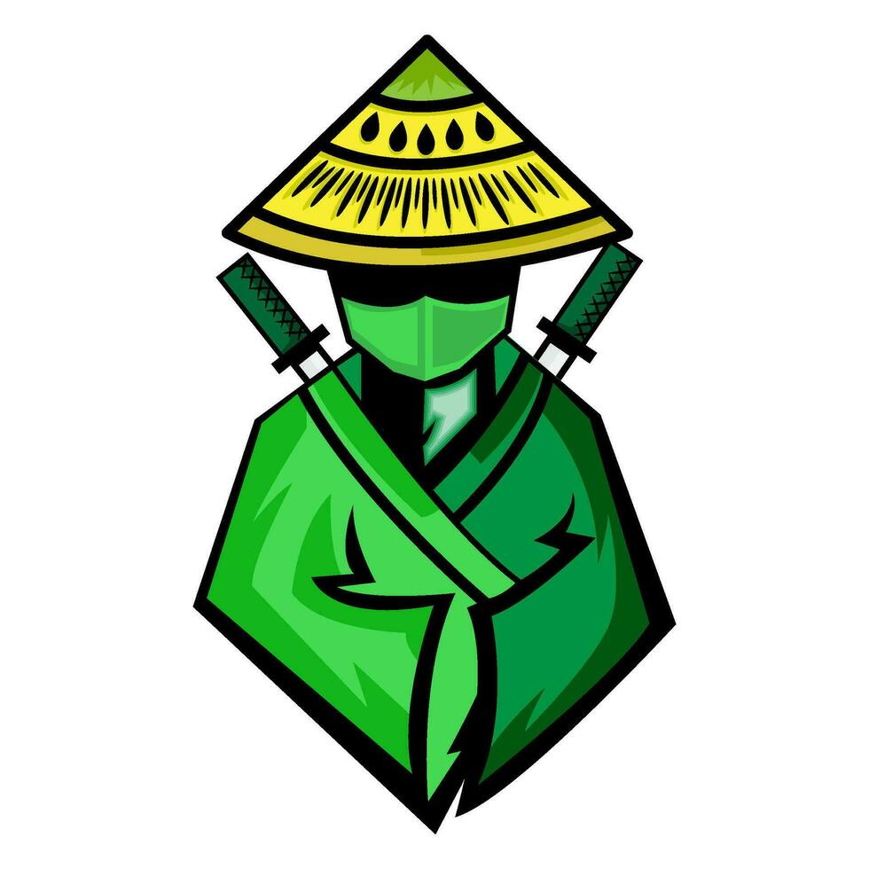Vector ninja fruit logo design