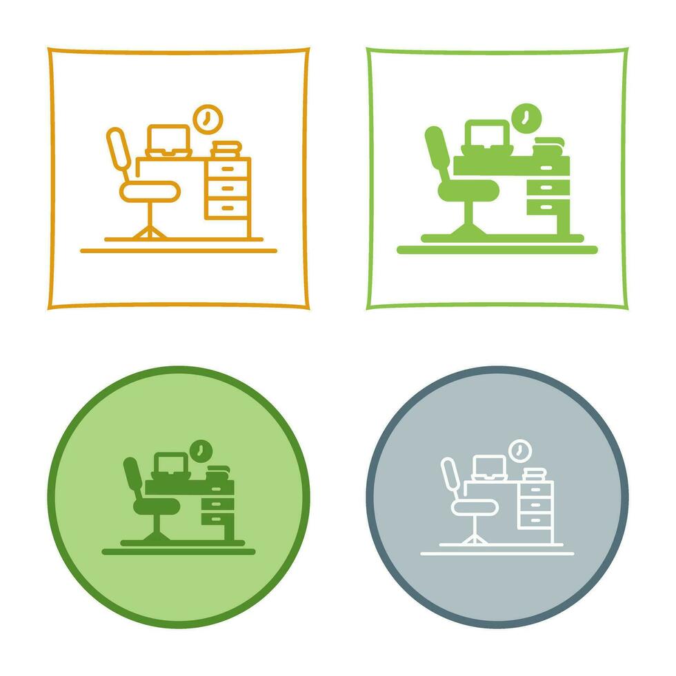 Office Desk Vector Icon