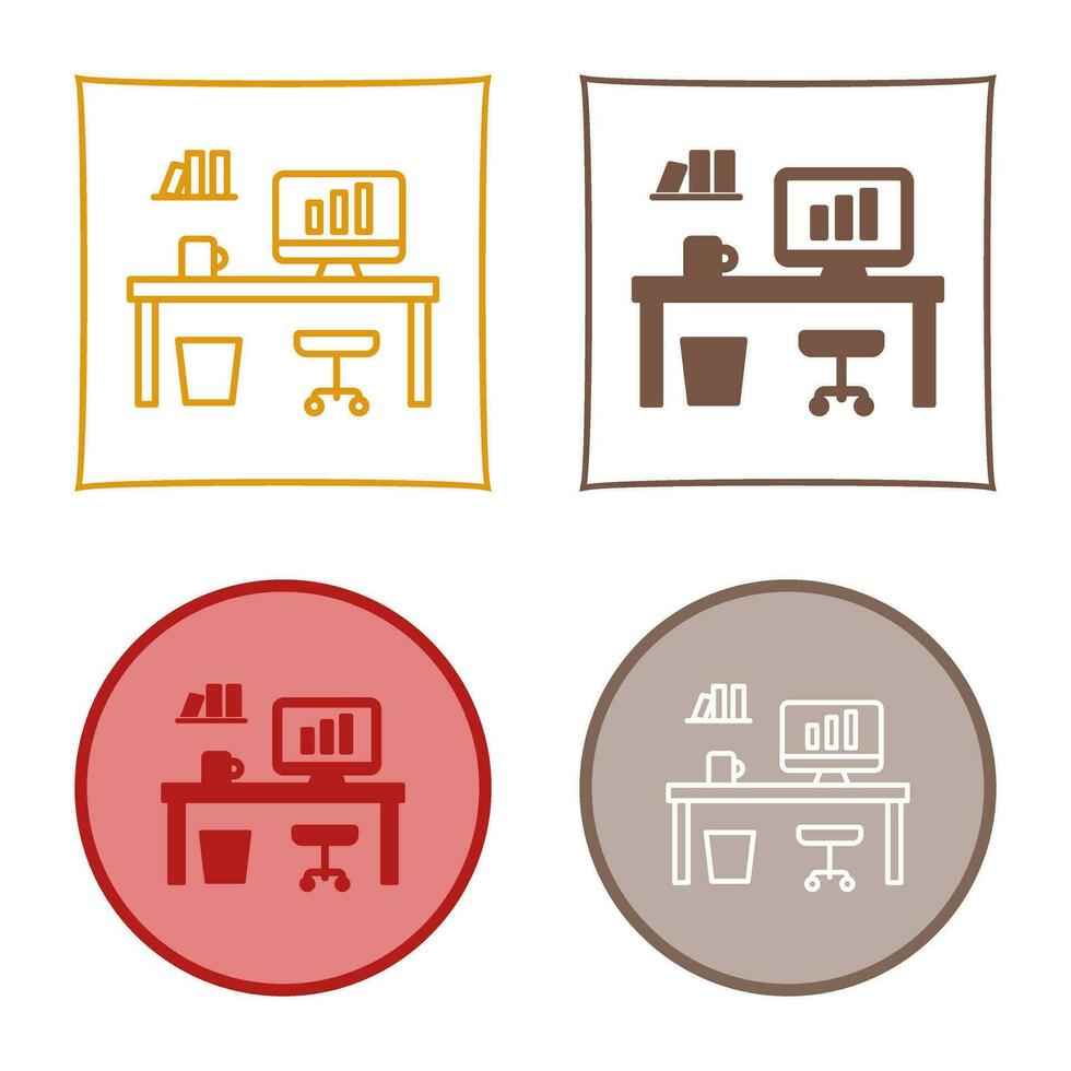 Office Desk Vector Icon