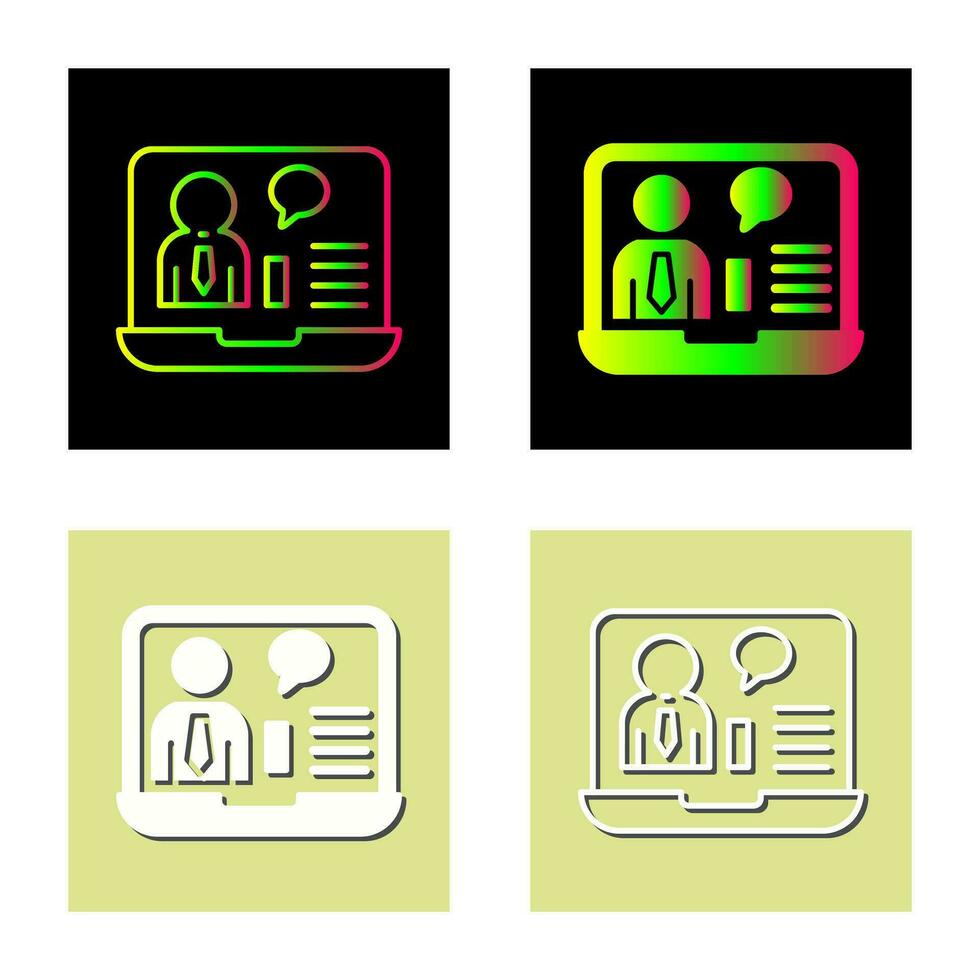 Online Job Interview Vector Icon