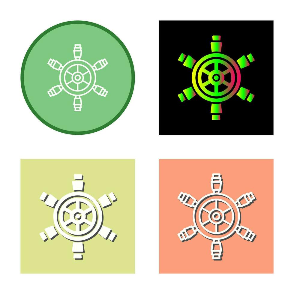 Ship Wheel Vector Icon