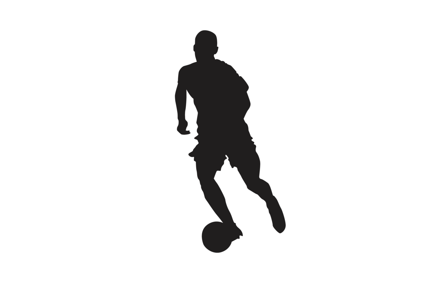 Pose of Football Player - Soccer Player Silhouette Pattern Background png