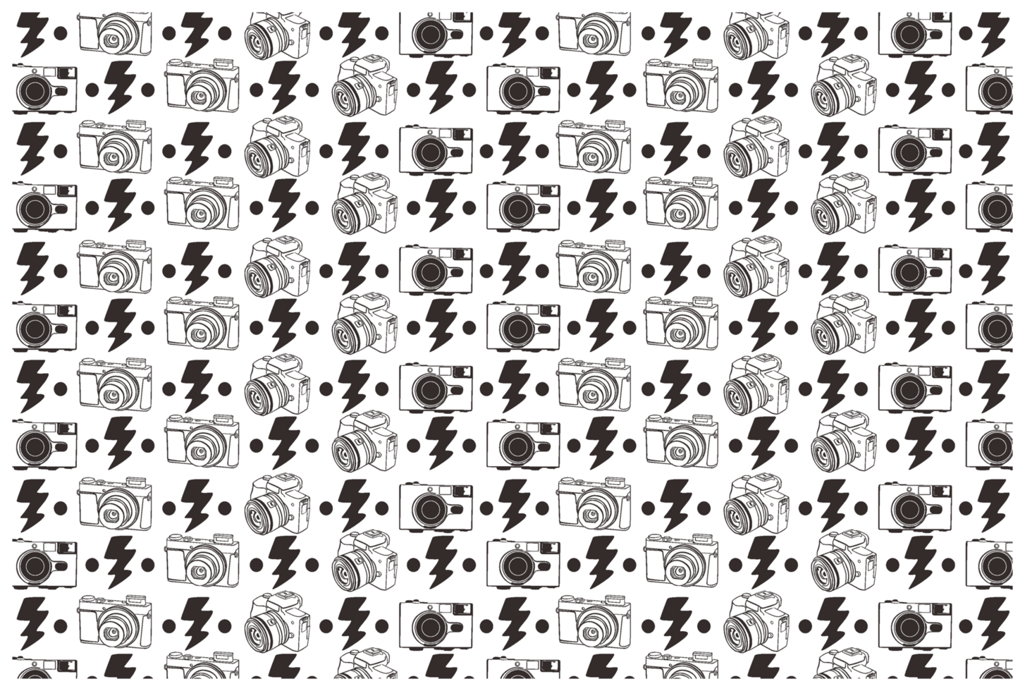 Camera Line Art Pattern With Transparent  Background png