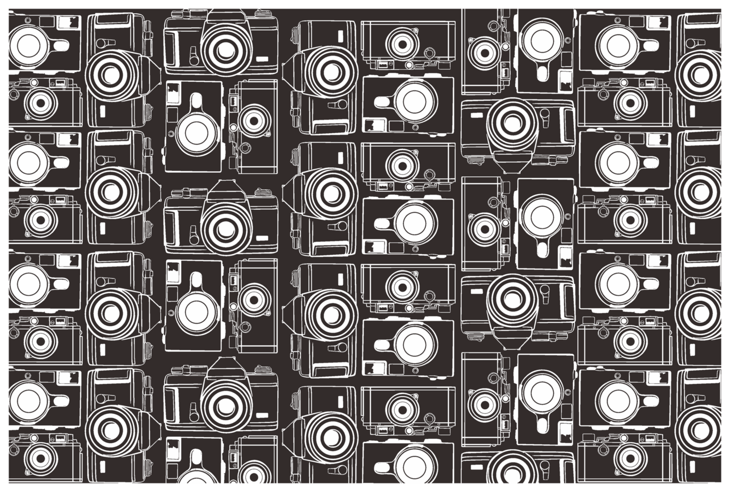 Camera Line Art Pattern With Transparent  Background png