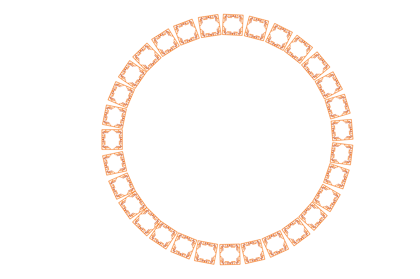 Circle Monogram Frame Border With Transparent Background png