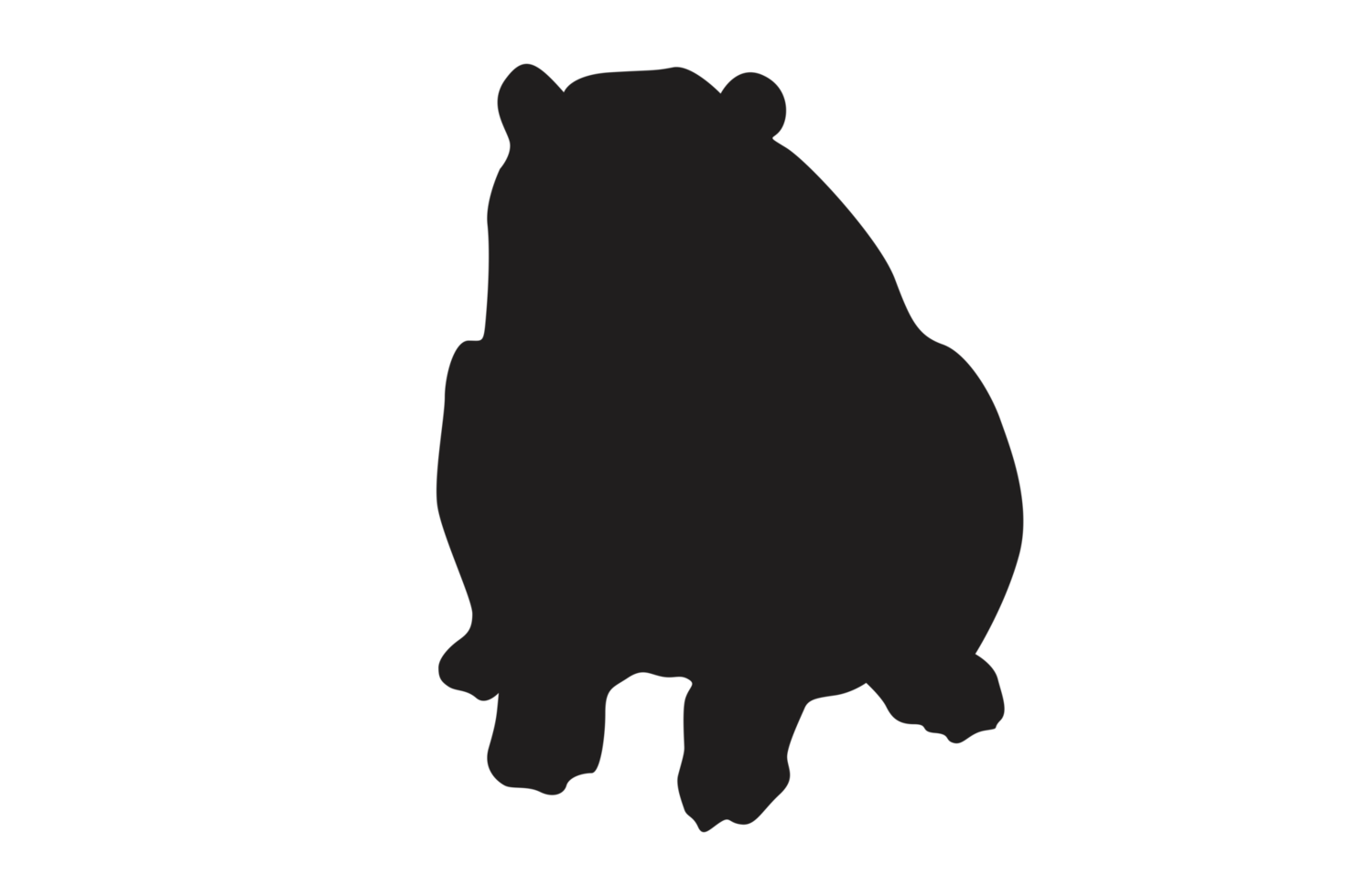 Pose of Bear Silhouette with Transparent Background png