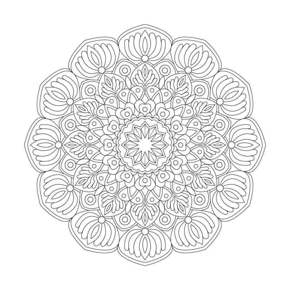 sagrado geometría adulto mandala colorante libro página para kdp libro interior. vector