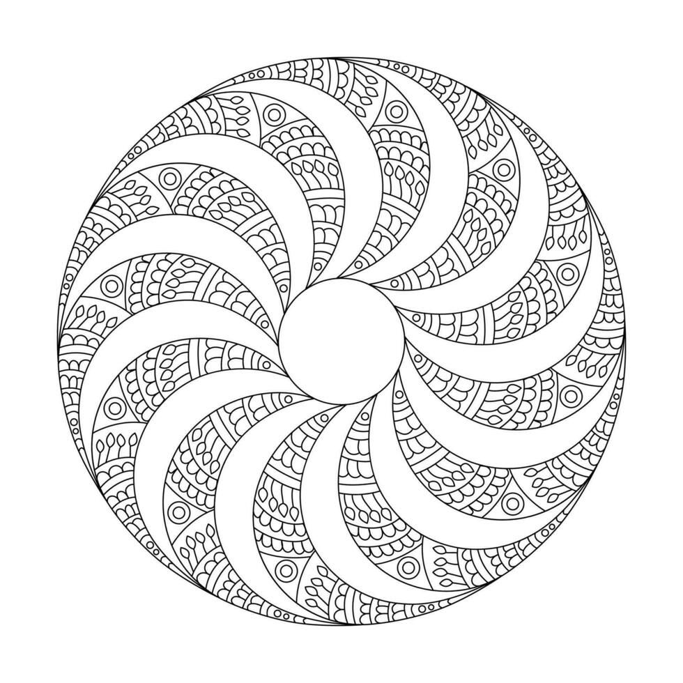 Round Celtic mandala coloring book page for kdp book interior. vector