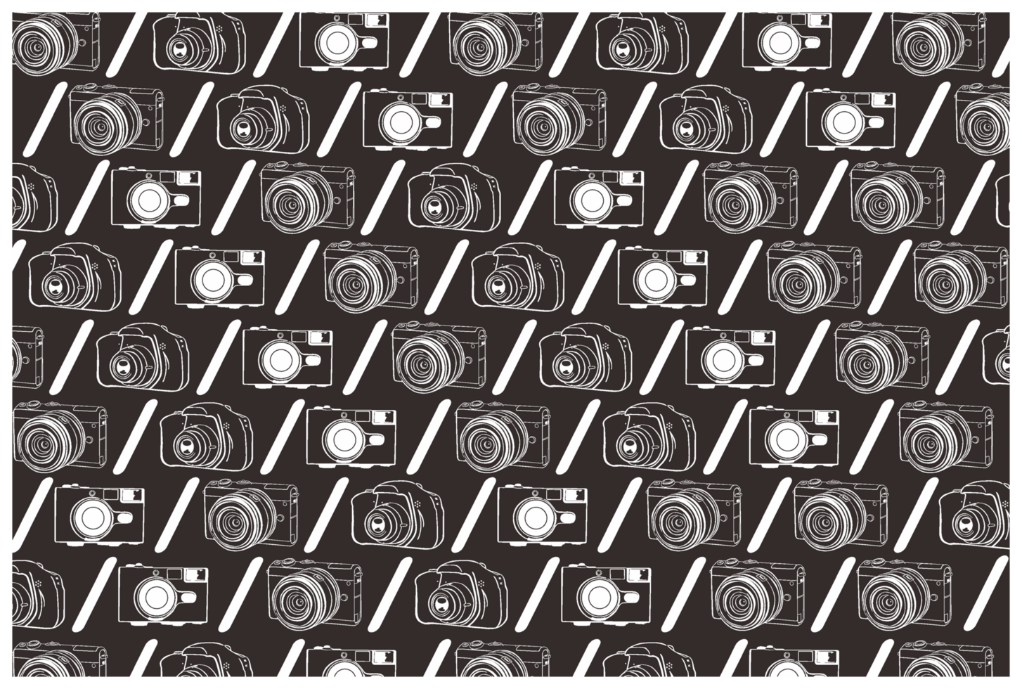 Camera Line Art Pattern With Transparent  Background png