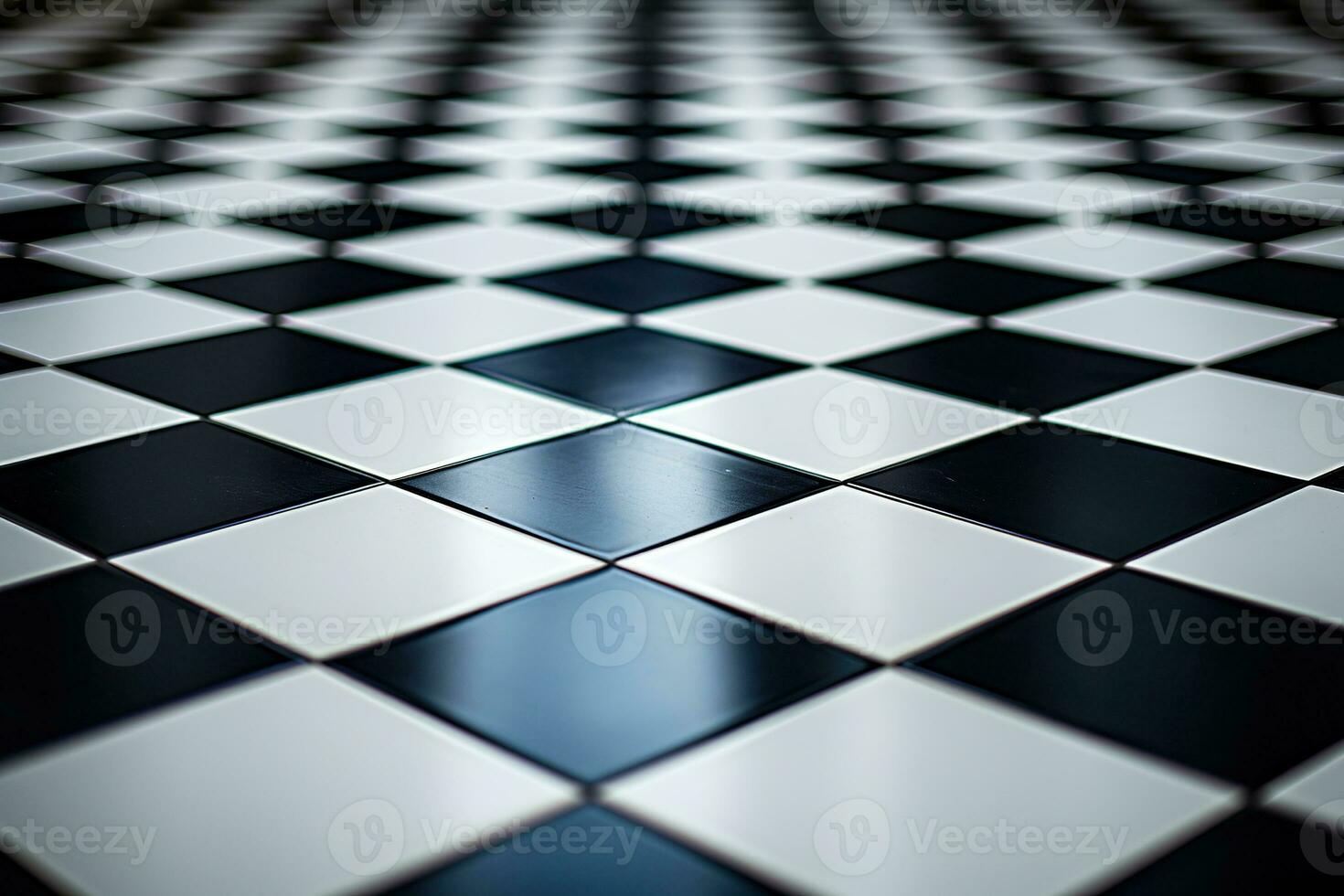 Checkerboard marble floor. The floor has a black and white diamond pattern. Generated by artificial intelligence photo