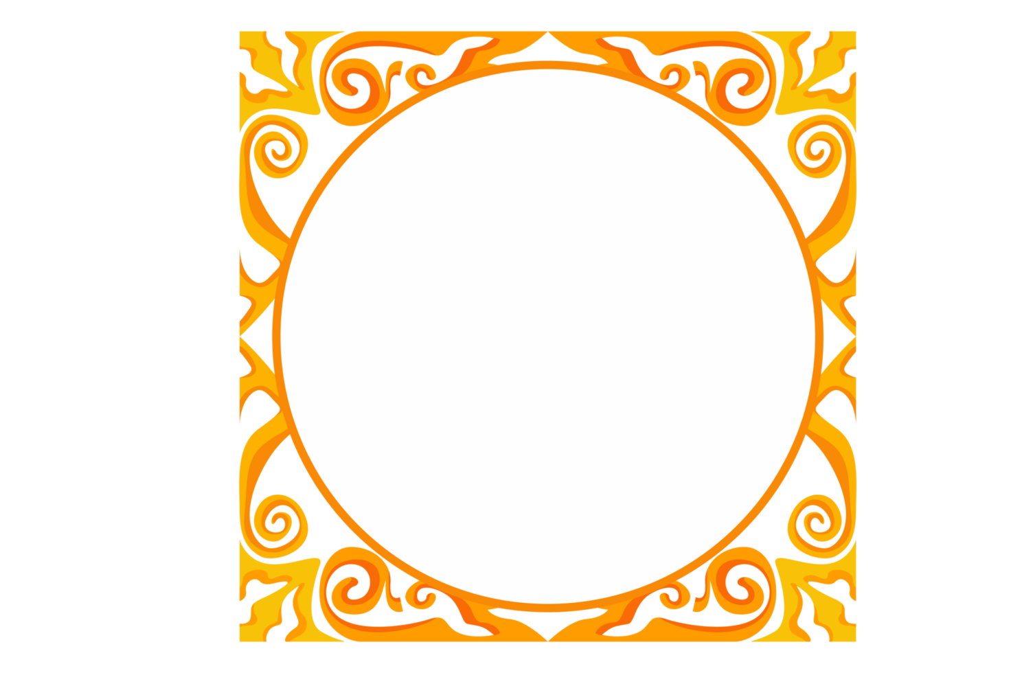 Swirl Ornament Border With Transparent Background png