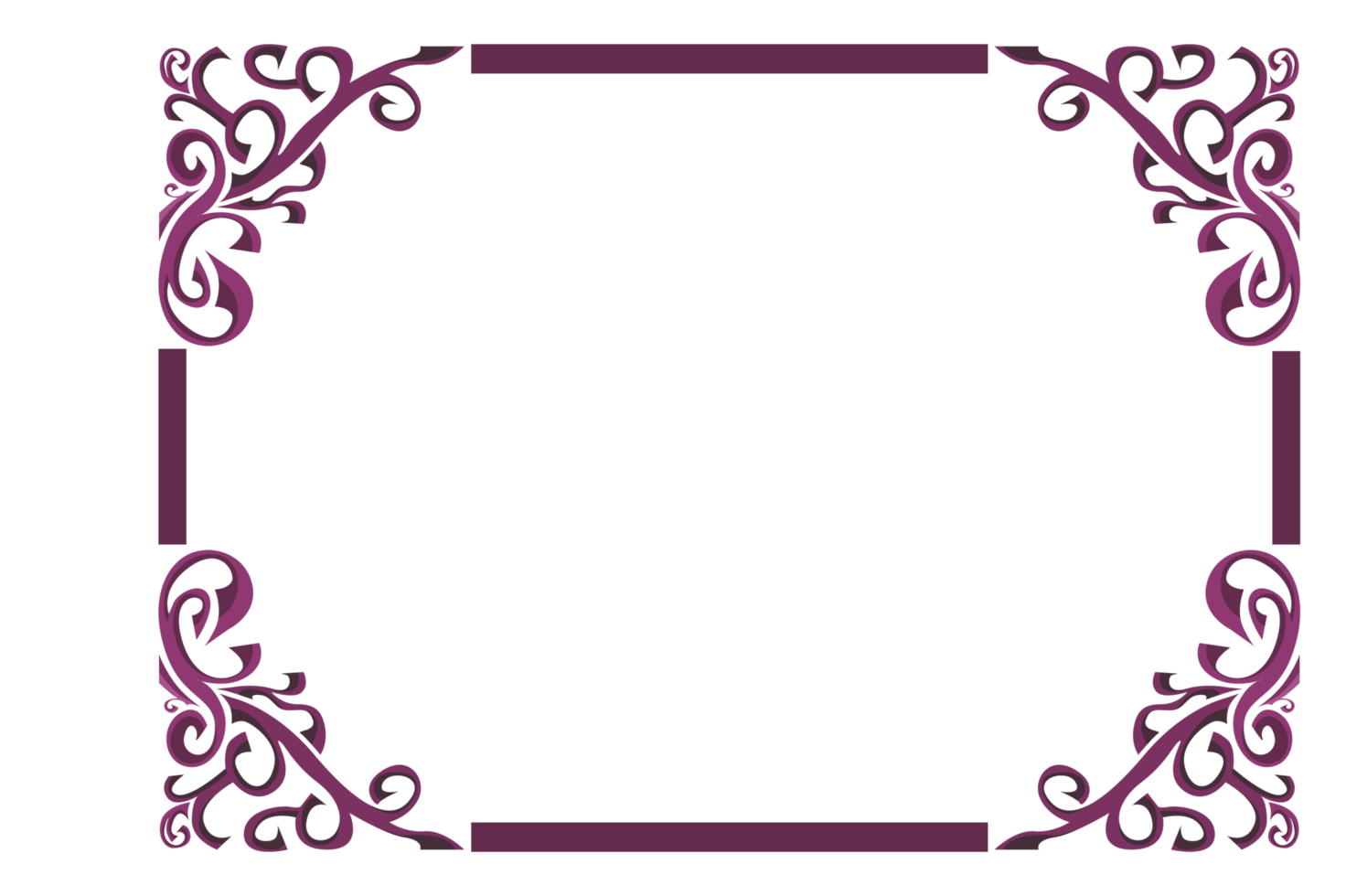 Swirl Ornament Border With Transparent Background png