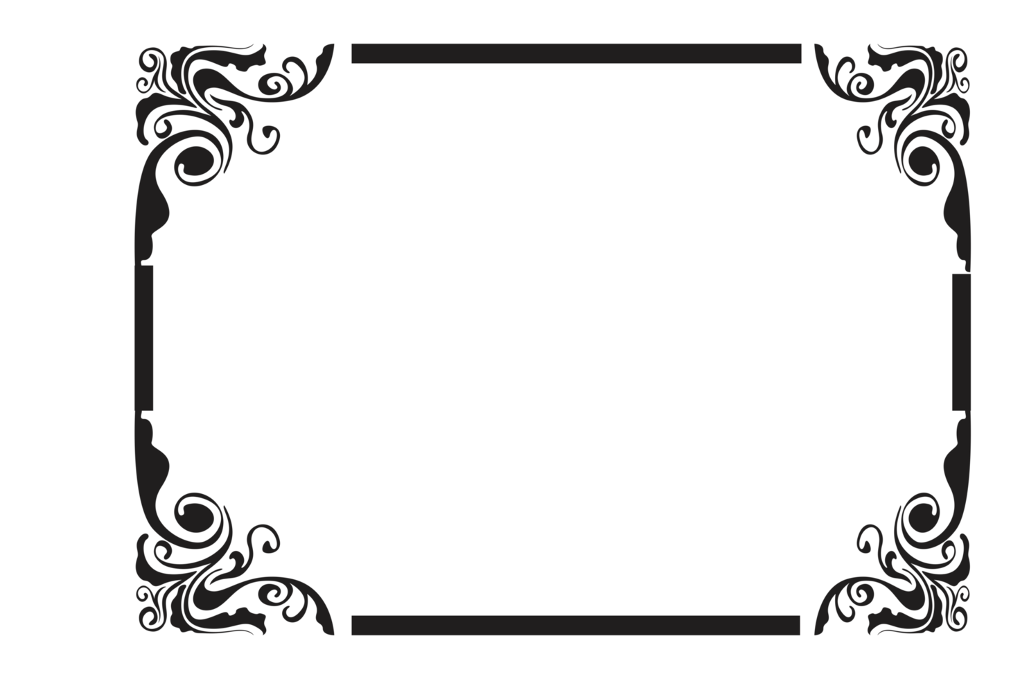 Swirl Ornament Border With Transparent Background png