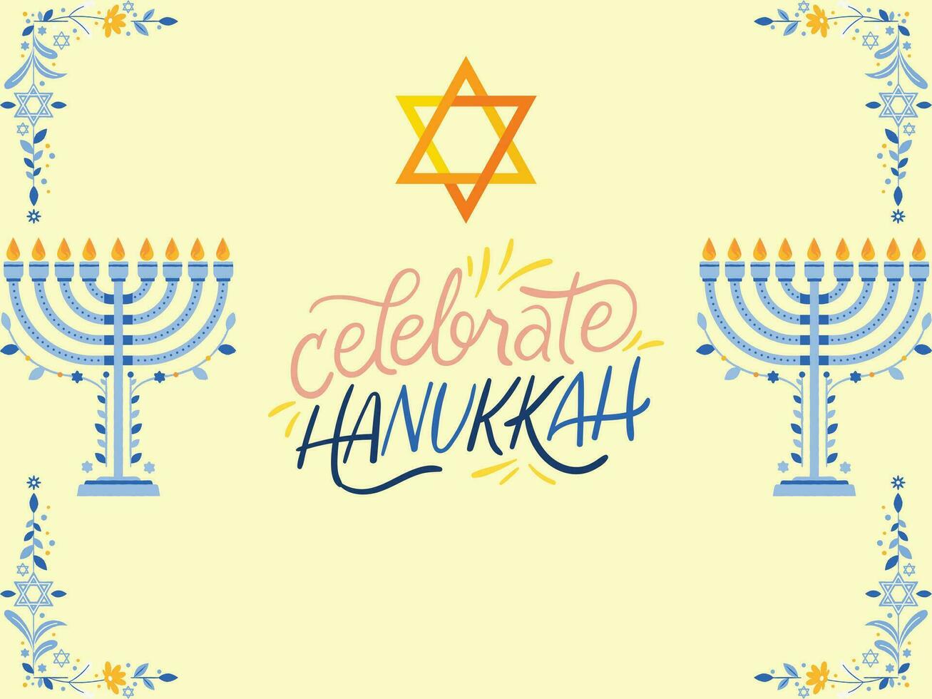 Happy Hanukkah card vector