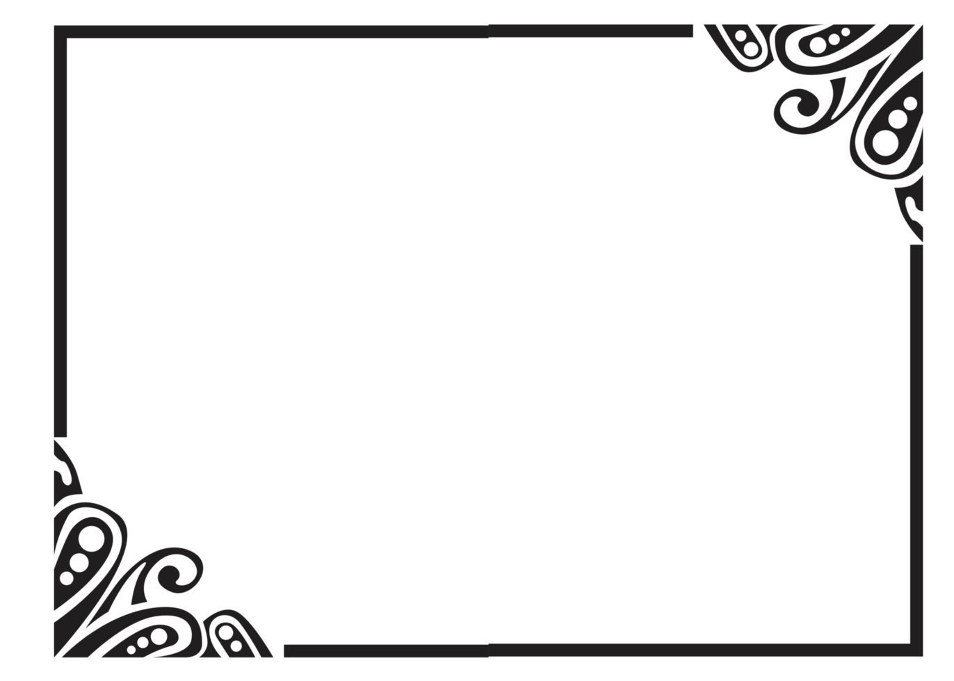 Black Ornament Border With Dot Pattern Design With Transparent Background png