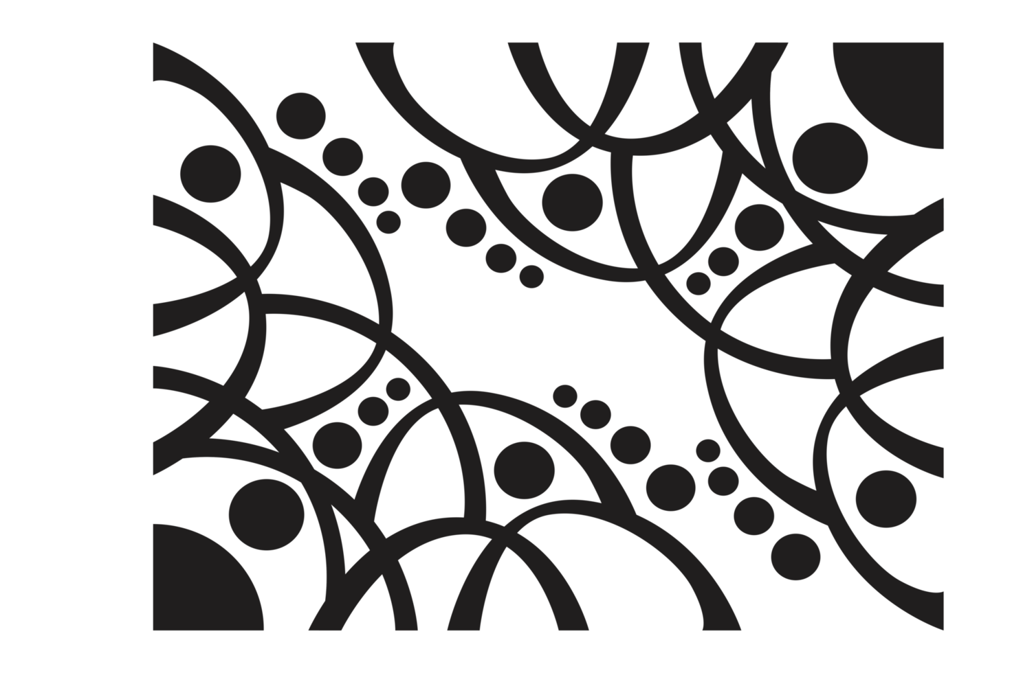 Black Ornament Border With Dot Pattern Design With Transparent Background png