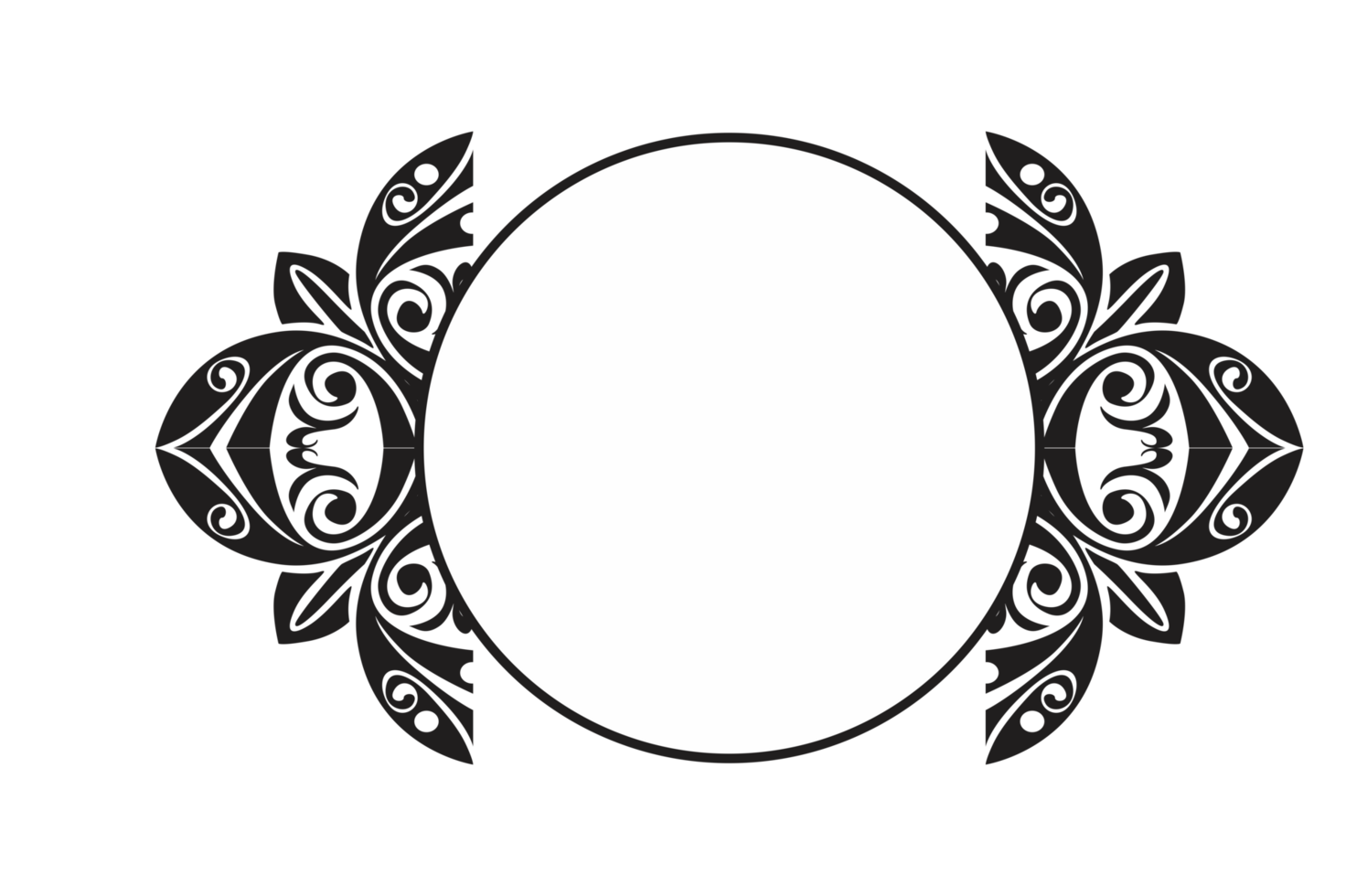 Flower Ornament Border with a design and a transparent background png