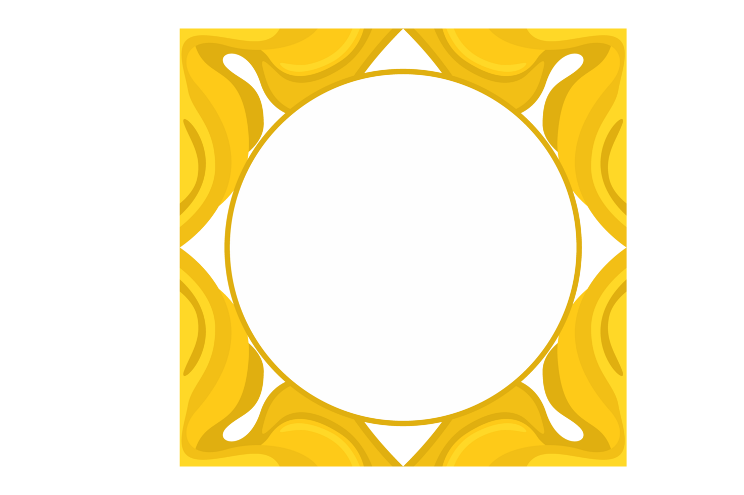 Flower Ornament Border with a design and a transparent background png