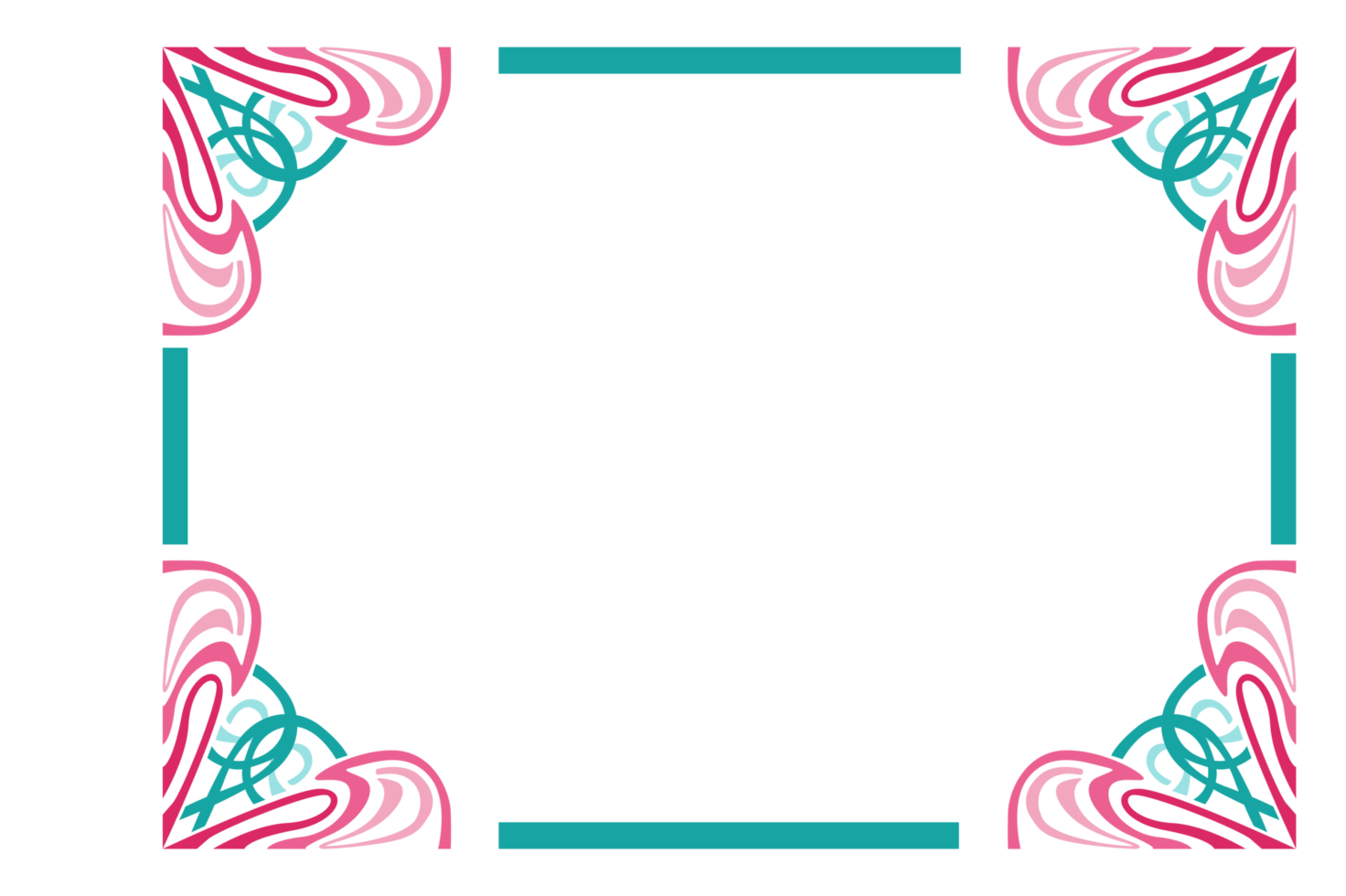 Line Art Ornament Border With Design With Transparent Background png