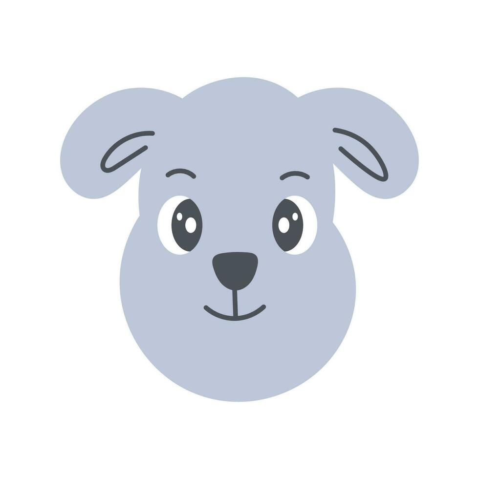 Cute puppy face vector illustration