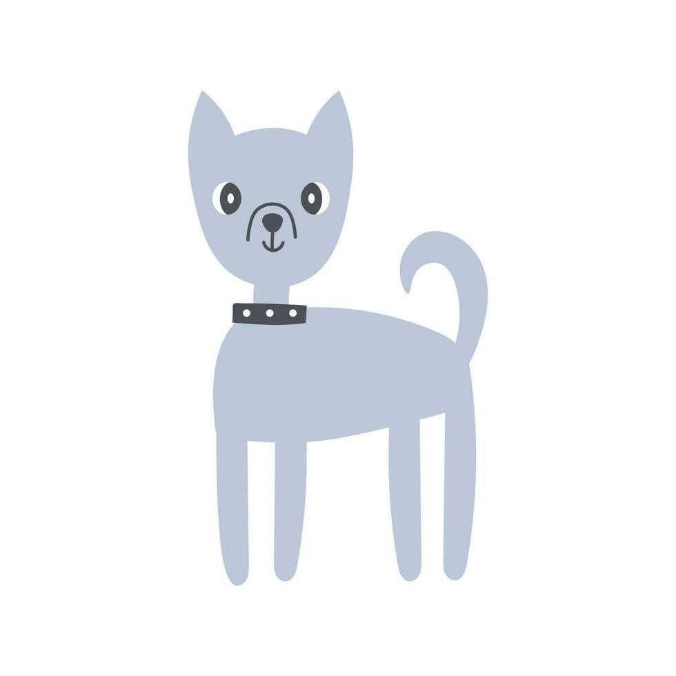 Cute chihuahua dog in collar vector